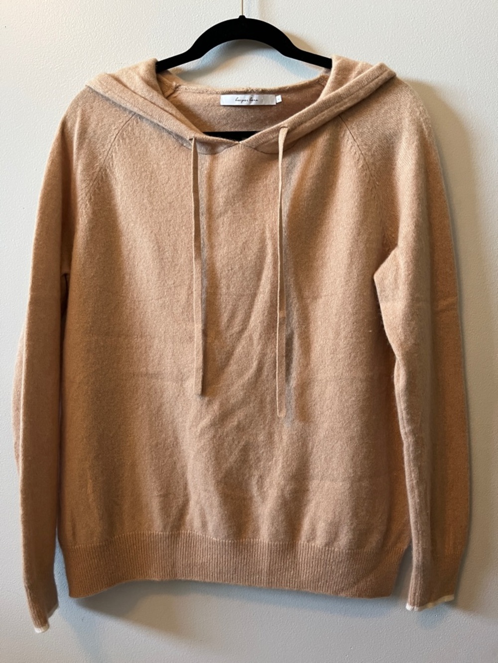 Harper Lane 100% cashmere hoodie cream color size large